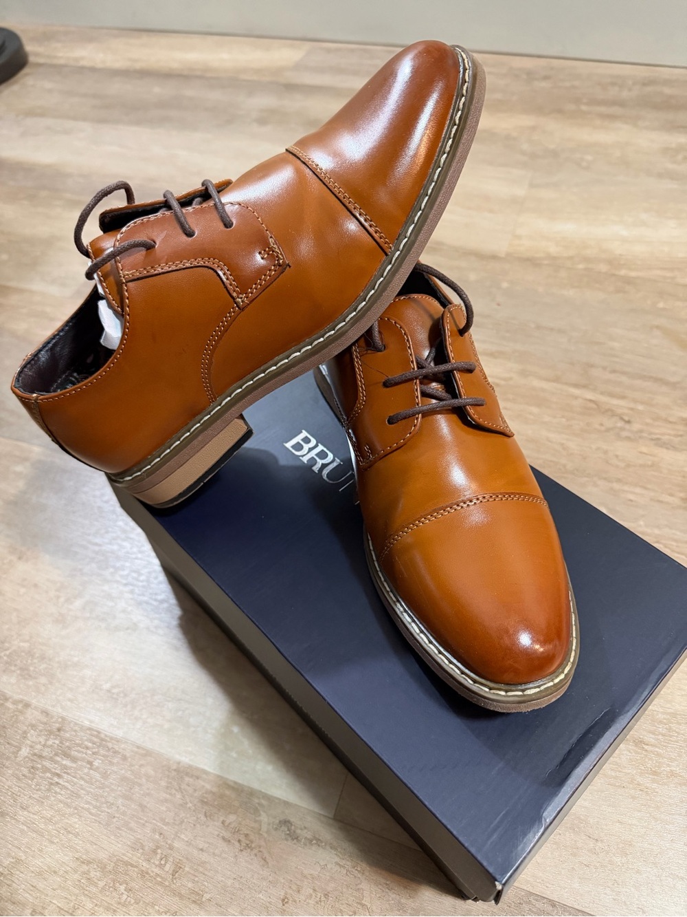 Bruno Marc Boys Brown Oxford Dress Shoes – Youth Size 5